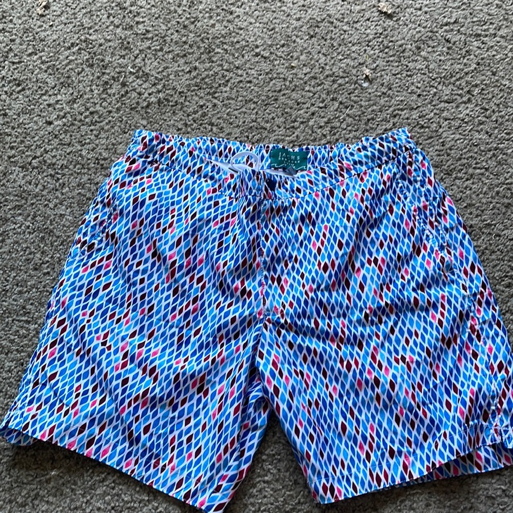 Mens JACHS Large Multi Colored Swim Trunks